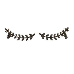 Milaget Full Diamante Leaf Twig Ear Climber Crawler Cuff Stud Earrings